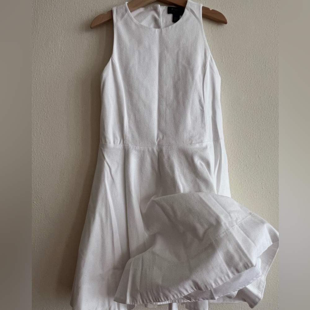 Polo by Ralph Lauren White Textured Open Back Dress Kids Girl Size 7 Party - Picture 1 of 9